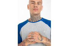 Koszulka Pit Bull Garment Washed Raglan Small Logo '21 - Szara/Niebieska