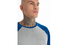 Koszulka Pit Bull Garment Washed Raglan Small Logo '21 - Szara/Niebieska