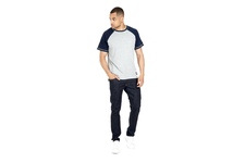Koszulka Pit Bull Garment Washed Raglan Small Logo '21 - Szara/Granatowa