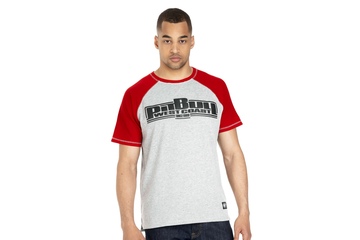 Koszulka Pit Bull Garment Washed Raglan Boxing '21 - Szara/Czerwona