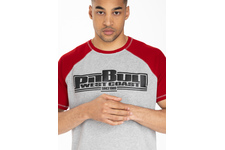 Koszulka Pit Bull Garment Washed Raglan Boxing '21 - Szara/Czerwona