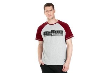 Koszulka Pit Bull Garment Washed Raglan Boxing '21 - Szara/Bordowa