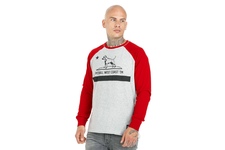 Koszulka z długim rękawem Pit Bull Garment Washed Raglan California '21 - Szara/Czerwona