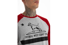 Koszulka z długim rękawem Pit Bull Garment Washed Raglan California '21 - Szara/Czerwona