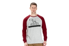 Koszulka z długim rękawem Pit Bull Garment Washed Raglan California '21 - Szara/Bordowa