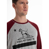 Koszulka z długim rękawem Pit Bull Garment Washed Raglan California '21 - Szara/Bordowa