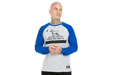 Koszulka z długim rękawem Pit Bull Garment Washed Raglan California '21 - Szara/Niebieska