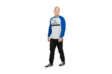 Koszulka z długim rękawem Pit Bull Garment Washed Raglan California '21 - Szara/Niebieska