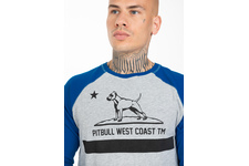 Koszulka z długim rękawem Pit Bull Garment Washed Raglan California '21 - Szara/Niebieska