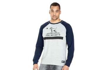 Koszulka z długim rękawem Pit Bull Garment Washed Raglan California '21 - Szara/Granatowa