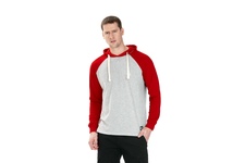 Longsleeve z kapturem Pit Bull Garment Washed Raglan Small Logo '21 - Szary/Czerwony