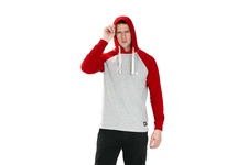 Longsleeve z kapturem Pit Bull Garment Washed Raglan Small Logo '21 - Szary/Czerwony
