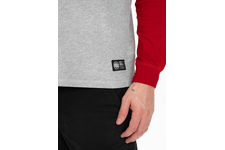 Longsleeve z kapturem Pit Bull Garment Washed Raglan Small Logo '21 - Szary/Czerwony