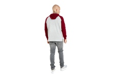 Longsleeve z kapturem Pit Bull Garment Washed Raglan Small Logo '21 - Szary/Bordowy