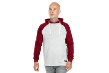 Longsleeve z kapturem Pit Bull Garment Washed Raglan Small Logo '21 - Szary/Bordowy