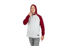 Longsleeve z kapturem Pit Bull Garment Washed Raglan Small Logo '21 - Szary/Bordowy