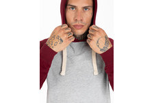 Longsleeve z kapturem Pit Bull Garment Washed Raglan Small Logo '21 - Szary/Bordowy