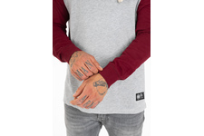 Longsleeve z kapturem Pit Bull Garment Washed Raglan Small Logo '21 - Szary/Bordowy