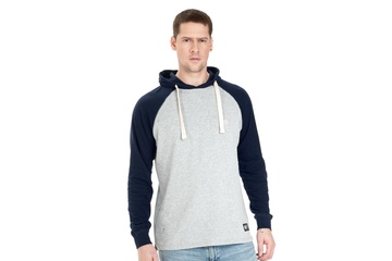 Longsleeve z kapturem Pit Bull Garment Washed Raglan Small Logo '21 - Szary/Granatowy