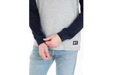 Longsleeve z kapturem Pit Bull Garment Washed Raglan Small Logo '21 - Szary/Granatowy