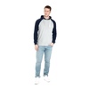 Longsleeve z kapturem Pit Bull Garment Washed Raglan Small Logo '21 - Szary/Granatowy