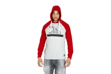 Longsleeve z kapturem Pit Bull Garment Washed Raglan California '21 - Szary/Czerwony