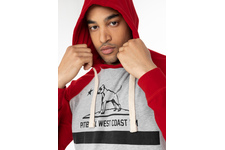 Longsleeve z kapturem Pit Bull Garment Washed Raglan California '21 - Szary/Czerwony