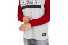 Longsleeve z kapturem Pit Bull Garment Washed Raglan California '21 - Szary/Czerwony