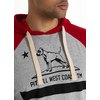 Longsleeve z kapturem Pit Bull Garment Washed Raglan California '21 - Szary/Czerwony
