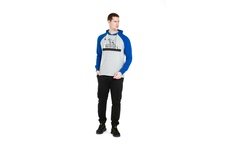 Longsleeve z kapturem Pit Bull Garment Washed Raglan California '21 - Szary/Niebieski