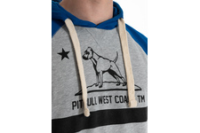 Longsleeve z kapturem Pit Bull Garment Washed Raglan California '21 - Szary/Niebieski