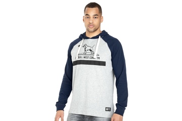 Longsleeve z kapturem Pit Bull Garment Washed Raglan California '21 - Szary/Granatowy