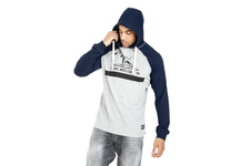 Longsleeve z kapturem Pit Bull Garment Washed Raglan California '21 - Szary/Granatowy