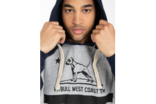 Longsleeve z kapturem Pit Bull Garment Washed Raglan California '21 - Szary/Granatowy