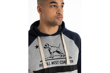 Longsleeve z kapturem Pit Bull Garment Washed Raglan California '21 - Szary/Granatowy