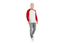 Longsleeve Pit Bull Garment Washed Raglan Small Logo '21 - Szary/Czerwony