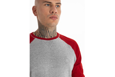 Longsleeve Pit Bull Garment Washed Raglan Small Logo '21 - Szary/Czerwony