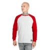 Longsleeve Pit Bull Garment Washed Raglan Small Logo '21 - Szary/Czerwony