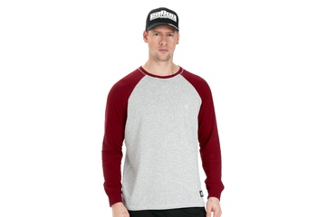 Longsleeve Pit Bull Garment Washed Raglan Small Logo '21 - Szary/Bordowy