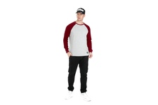 Longsleeve Pit Bull Garment Washed Raglan Small Logo '21 - Szary/Bordowy