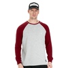 Longsleeve Pit Bull Garment Washed Raglan Small Logo '21 - Szary/Bordowy