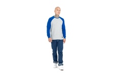 Longsleeve Pit Bull Garment Washed Raglan Small Logo '21 - Szary/Niebieski