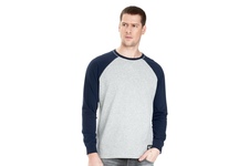 Longsleeve Pit Bull Garment Washed Raglan Small Logo '21 - Szary/Granatowy