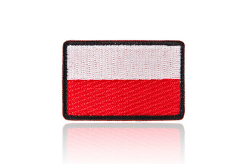 naszywka velcro flaga Polski standard 3,5 x 5,5 cm, czarne obszycie
