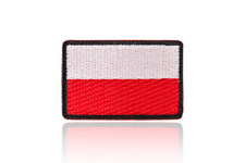 naszywka velcro flaga Polski standard 3,5 x 5,5 cm, czarne obszycie