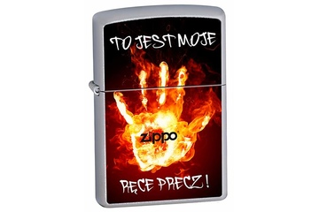 Zapalniczka ZIPPO Ręce precz, Brushed Chrome