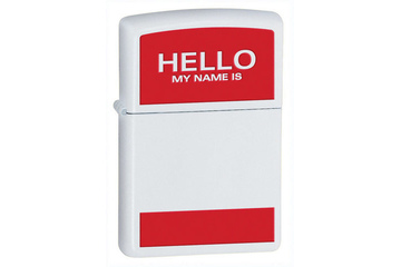 Zapalniczka ZIPPO Hello My Name Is, White Matte