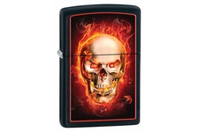 Zapalniczka Zippo Burning Skull, Black Matte