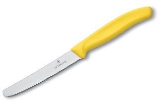 Nóż kuchenny Victorinox do pomidorów, ząbkowany, 11 cm, żółty