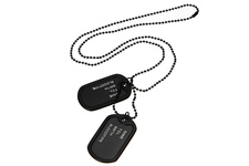 Nieśmiertelnik dog-tag MIL-TEC z gumkami czarne